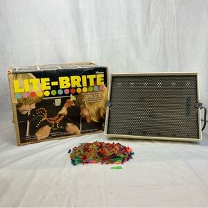 Vintage 1973 Hasbro Lite Brite w/ Original Box, Pegs, & Sheets—Tested & Working